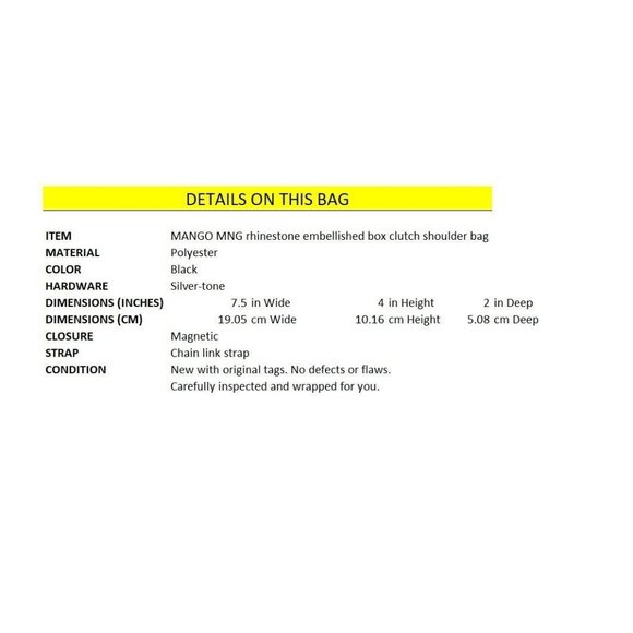 MANGO MNG rhinestone embellished box clutch shoulder bag	- BLACK - Picture 10 of 10